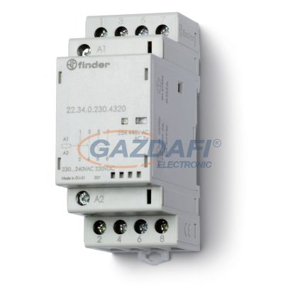   FINDER 22.34.0.230.4320 Installációs mágneskapcsoló /moduláris kontaktor 25A 4NO (záró)