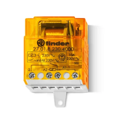   FINDER 270181100000 Léptető (impulzus) relé süllyesztett szerelődobozba vagy szerelőlapra, 1 záróérintkező 10 A, BE/KI, tápfeszültség: 110 V AC