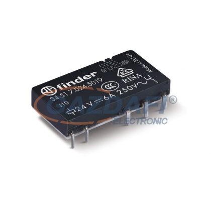   FINDER 34.51.7.024.5019 Ultravékony printrelé,1 váltóérintkező "fekvő", 6A