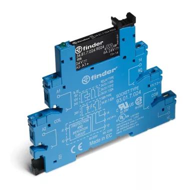 FINDER 388131259024 Csatoló relé modul csavaros csatlakozással, SSR, bemenet: 125 V AC/DC, kimenet: 1 záróérintkező 2 A/24 V DC, maradékáramok csökkentésére alkalmas kivitel