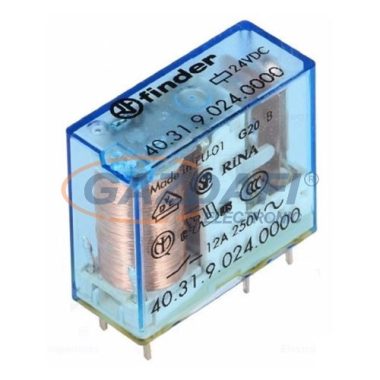 FINDER 40.31.9.024 Miniatűr printrelé, 1 váltóérintkezőrintkező, 10A