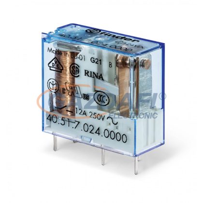   FINDER 40.51.7.012.5000 Miniatűr printrelé, 1 váltóérintkező,10A