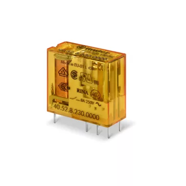 FINDER 405291105001 Miniatűr print-/ dugaszolható relé, 2 váltóérintkező 8 A, érintkező an