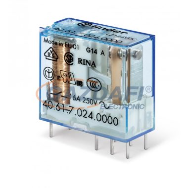 FINDER 40.61.7.005.4000 Miniatűr printrelé, 1 váltóérintkező,16A