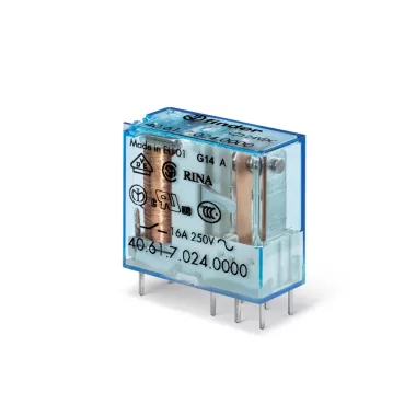 FINDER 406180480000 Miniatűr print-/ dugaszolható relé, 1 váltóérintkező 16 A, tekercs: 48
