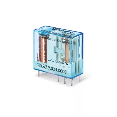 FINDER 406271100000 Miniatűr print-/ dugaszolható relé, 2 váltóérintkező 10 A, érintkezőanyag: AgNi, tekercs: 110 V DC érzékeny
