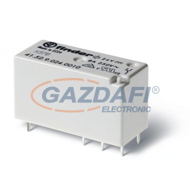 FINDER 41.52.9.024.0010 Miniatűr printrelé, 2 váltóérintkező, 8A