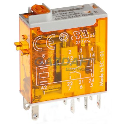   FINDER 46.52.8.230.0054 Miniatűr ipari relé, 2 váltóérintkező, 8A