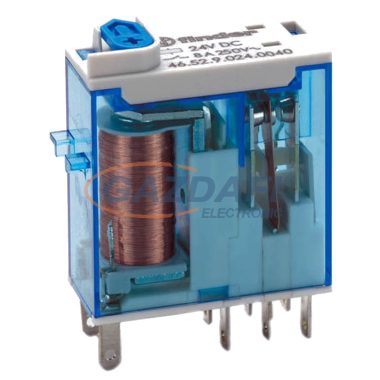 FINDER 46.52.9.072.0000.T Miniatűr ipari relé, 2 váltóérintkező, 8 A