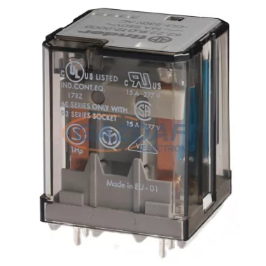 FINDER 62.22.9.024.0500 Teljesítményrelé, 2 váltóérintkező, 16A