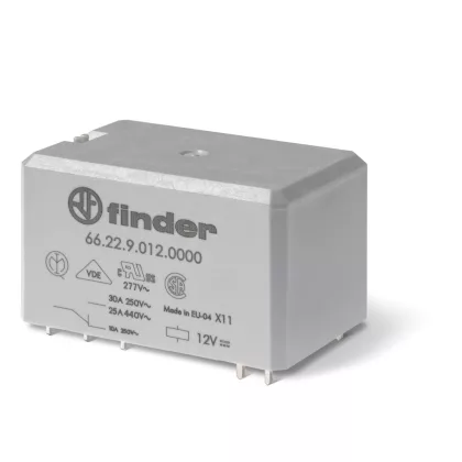 FINDER 662282301300 Teljesítményrelé, 2 záróé, 30A FINDER 662282301300 Teljesítményrelé, 2 záróé, 30A