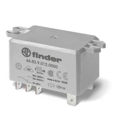   FINDER 668282301300 Teljesítményrelé, Faston 250, 2 záróérintkező 30 A, érintkező anyag: AgNi, tekercs: 230 V AC