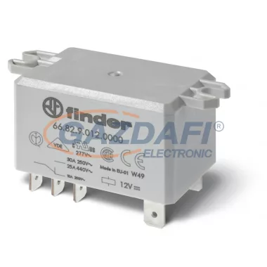 FINDER 66.82.9.012.0000 Teljesítményrelé, 2 váltóérintkező, 30A