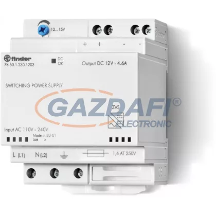 FINDER 78.50.1.230.1203 kapcsolóüzemű tápegység 12V 50W