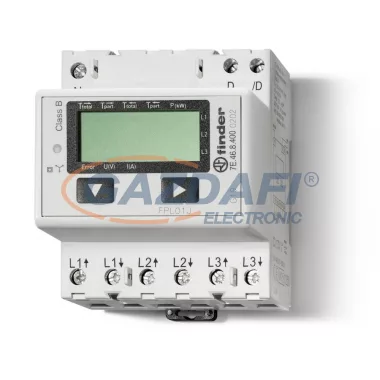 FINDER 7E.46.8.400.0202 Fogy.mérő, 3F,4KE,65A, LCD, MODBUSZ