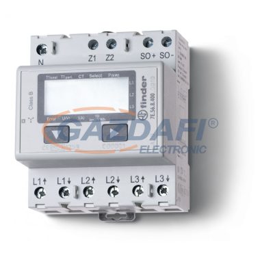 FINDER 7E.56.8.400.0010 Fogyasztásmérő, áramv/5A 3F,4KE,LCD Hit.