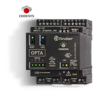 FINDER 8A049024832C OPTA Advanced, 8 analóg/digit (0-10 V / 12-24 V) bemenet 10 A, tápfesz
