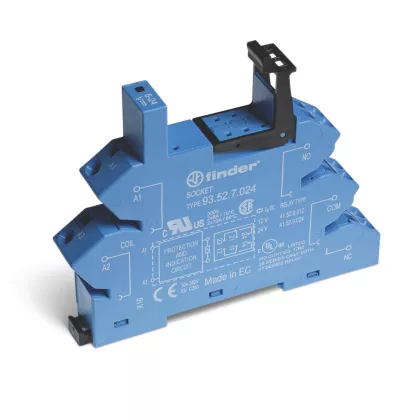   FINDER 93520240 Foglalat húzórugós csatlakozással, relé típusa: 41.52 vagy 41.61, vezérlőfeszültség: (220...240) V AC/DC