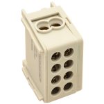 TRACON FLE-25 Főáramköri leágazó kapocs, sínre szerelhető, szürke 2×25mm2 / 2×25mm2, 400VA