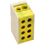   TRACON FLE-25ZS Főáramköri leágazó kapocs, sínre szerelhető, zöld/sárga 2×25mm2 / 2×25mm2, 400VAC, 101A