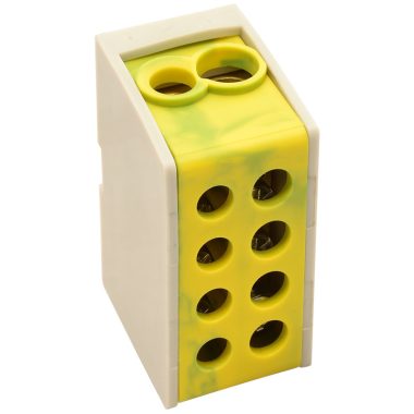 TRACON FLE-25ZS Főáramköri leágazó kapocs, sínre szerelhető, zöld/sárga 2×25mm2 / 2×25mm2,