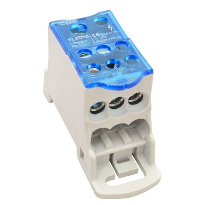   TRACON FLSO50 Fővezetéki leágazó sorkapocs nyitható fedéllel 1×50(35)mm2 / 6×25(16)mm2, 1000VAC/DC, 125A