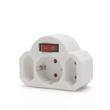 DELIGHT 05674 3-as fali elosztó kapcsolóval, 250 V AC, 50 Hz, 10 / 16 A DELIGHT 05674 3-as fali elosztó kapcsolóval, 250 V AC, 50 Hz, 10 / 16 A