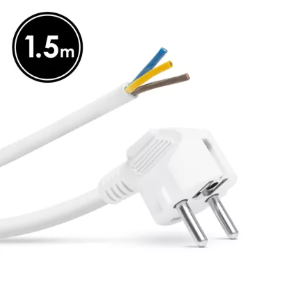05941A Hálózati szerelhető tápkábel dugóval - 1,5 m kábellel - 3 x 1,5 mm2 - fehér 05941A Hálózati szerelhető tápkábel dugóval - 1,5 m kábellel - 3 x 1,5 mm2 - fehér