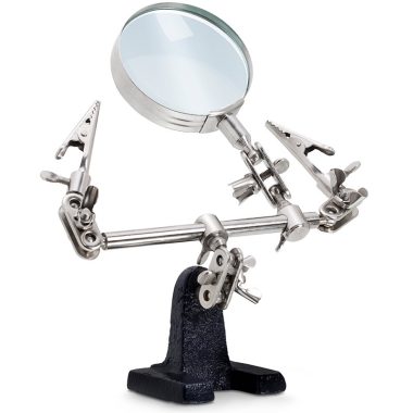 10102 Paneltartó nagyítóval és krokodilcsipeszekkel