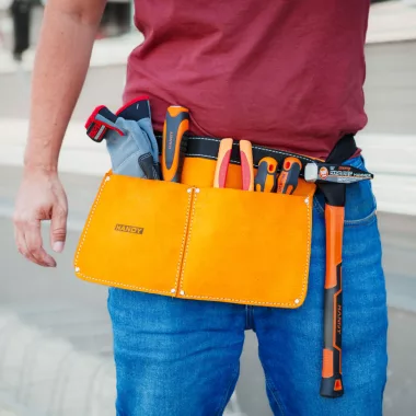 HANDY 10261 Bőr szerszámtartó öv - 35 x 20 cm - 2 zseb HANDY 10261 Bőr szerszámtartó öv - 35 x 20 cm - 2 zseb