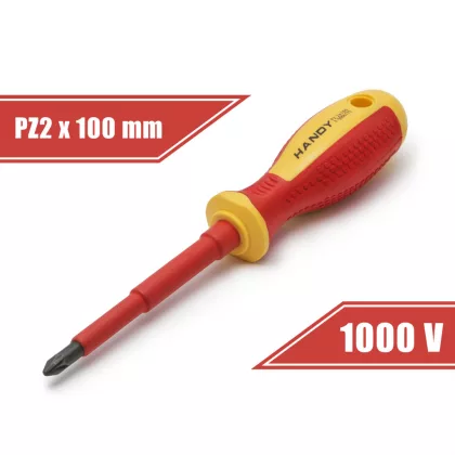 HANDY 10572 Csavarhúzó - PZ2 x 100 mm - 1000V-ig szigetelt HANDY 10572 Csavarhúzó - PZ2 x 100 mm - 1000V-ig szigetelt