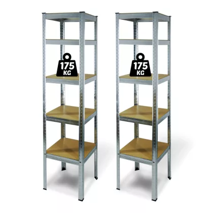 GLOBIZ 10845 Fémpolc állvány - 5 szintes - fém - max. 175 kg - 180 x 40 x 40 cm - 2 db / csomag GLOBIZ 10845 Fémpolc állvány - 5 szintes - fém - max. 175 kg - 180 x 40 x 40 cm - 2 db / csomag