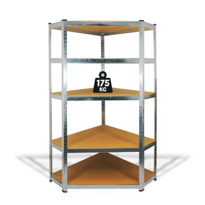 GLOBIZ 10846 Fémpolc állvány - sarok - 5 szintes - fém - max. 175 kg - 180 x 90 x 30 cm GLOBIZ 10846 Fémpolc állvány - sarok - 5 szintes - fém - max. 175 kg - 180 x 90 x 30 cm