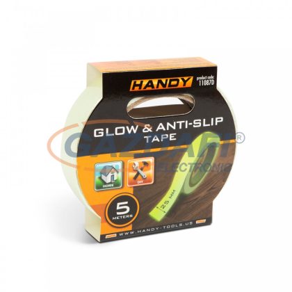   HANDY 11087D Ragasztószalag, csúszásmentes, 5 m x 25 mm, foszforeszkáló