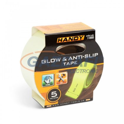   HANDY 11088D Ragasztószalag, csúszásmentes, 5 m x 50 mm, foszforeszkáló
