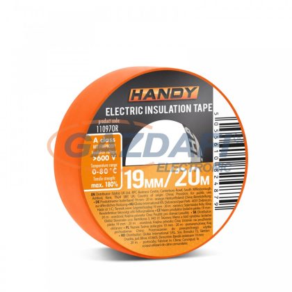 HANDY 11097OR Szigetelőszalag 20m, narancssárga