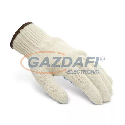   HANDY 11133L12 Csúszásmentes pamut kesztyű, PVC pöttyözött, L méret
