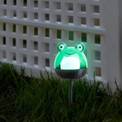   GARDEN OF EDEN 11240D LED-es szolár lámpa - béka - hidegfehér - zöld - 150 x 50 x 50 mm