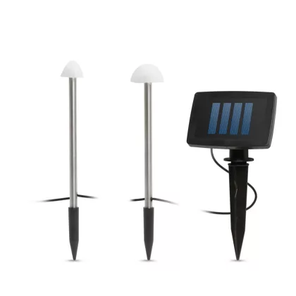 G-11243 LED-es szolár lámpa, 12 db mini gomba, melegfehér