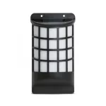   Garden of eden 11246 LED-es szolár fali lámpa - lángeffekttel - fekete, rácsos - 18 x 10 cm