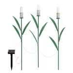   11257 LED-es nád formájú szolár lámpa, melegfehér LED, fém, 3 db / csomag