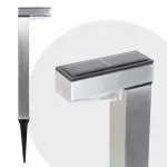   11264 Leszúrható LED-es szolár lámpa, hidegfehér, szálcsiszolt, fém