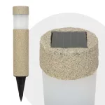   11265 LED-es szolár lámp, kőmintás, műanyag, 380 x Ø65 mm