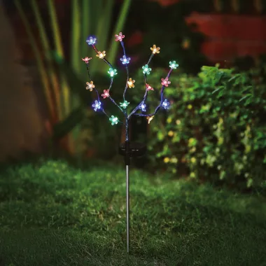 GARDEN OF EDEN 11274 Leszúrható szolár virág - 20 színes LED - 65 cm