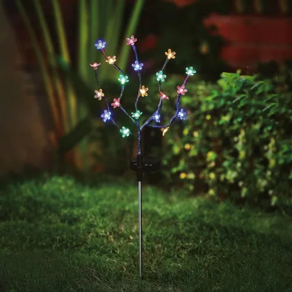   GARDEN OF EDEN 11274 Leszúrható szolár virág - 20 színes LED - 65 cm