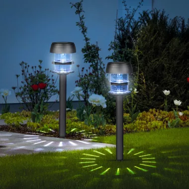 GARDEN OF EDEN 11275 Leszúrható szolár lámpa - 1 fehér LED - 7,5 x 7,5 x 40 cm