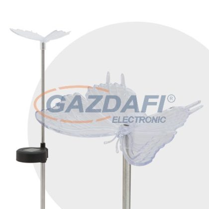   G-11393 RGB LED kültéri szolár lámpa, átlátszó, pillangó
