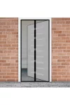 11398BK Szúnyogháló függöny ajtóra -mágneses- 100x210cm - fekete