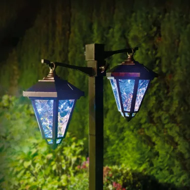 GARDEN OF EDEN 11404B LED-es szolár lámpa - kandeláber - 137 cm - fekete - hidegfehér GARDEN OF EDEN 11404B LED-es szolár lámpa - kandeláber - 137 cm - fekete - hidegfehér
