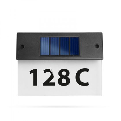  11446C Szolár házszámfény, átlátszó plexi, hidegfehér LED